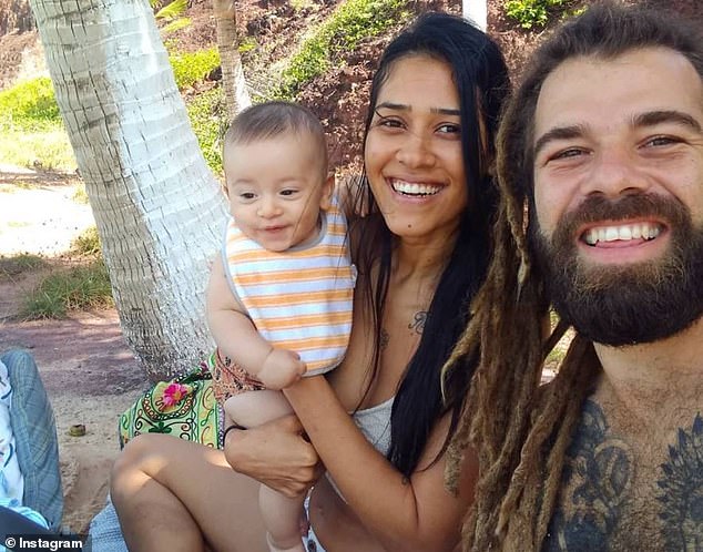 Sol Souza (left) and his parents Stella Souza (center) and Hugo Pereira (right) were all killed Tuesday in Rio Grande do Norte when a cliff collapsed at a beach