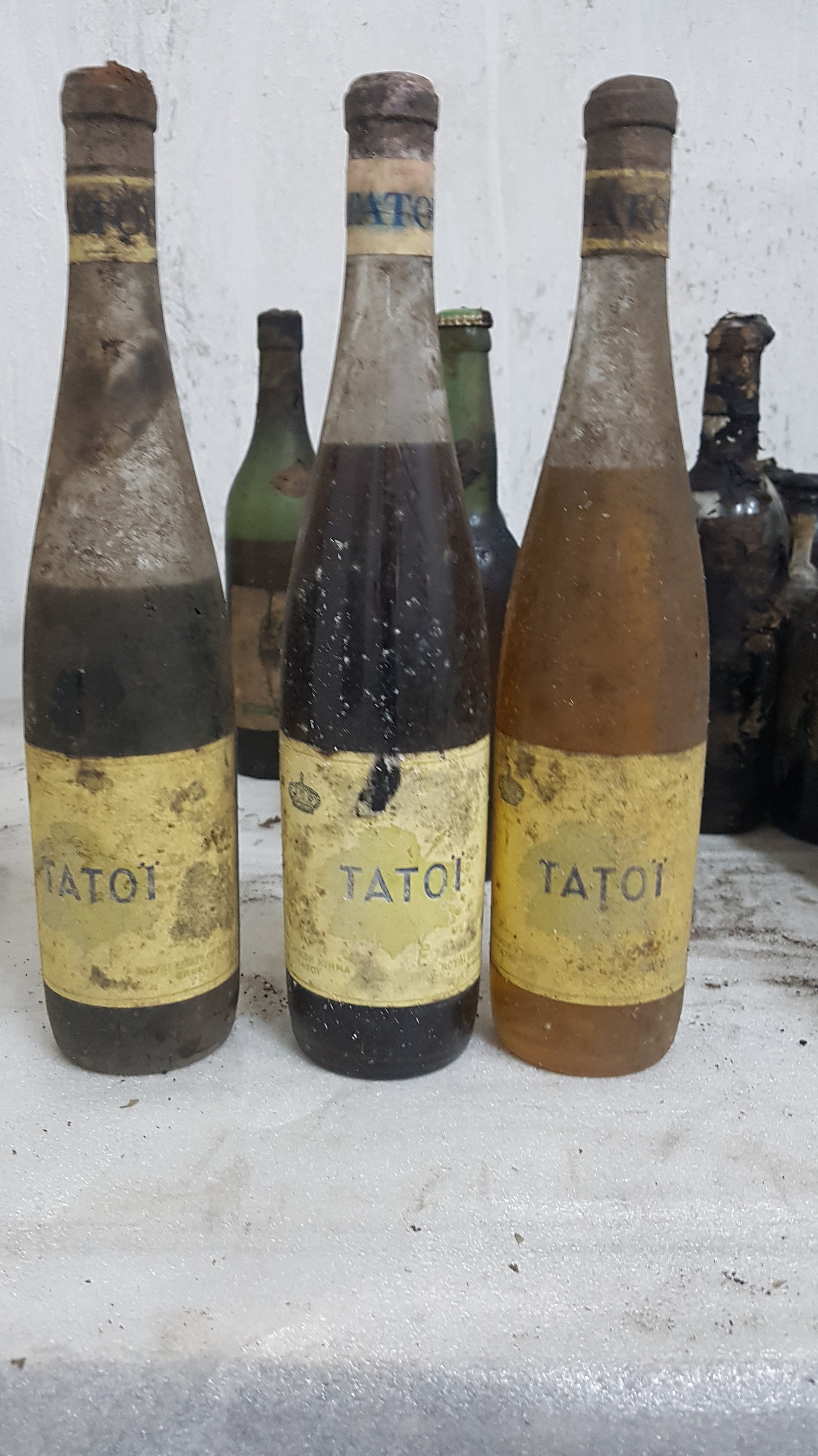 Σπάνια κρασιά που εντοπίστηκαν στην κάβα Τατοΐου (πηγή: Υπουργείο Πολιτισμού και Αθλητισμού)