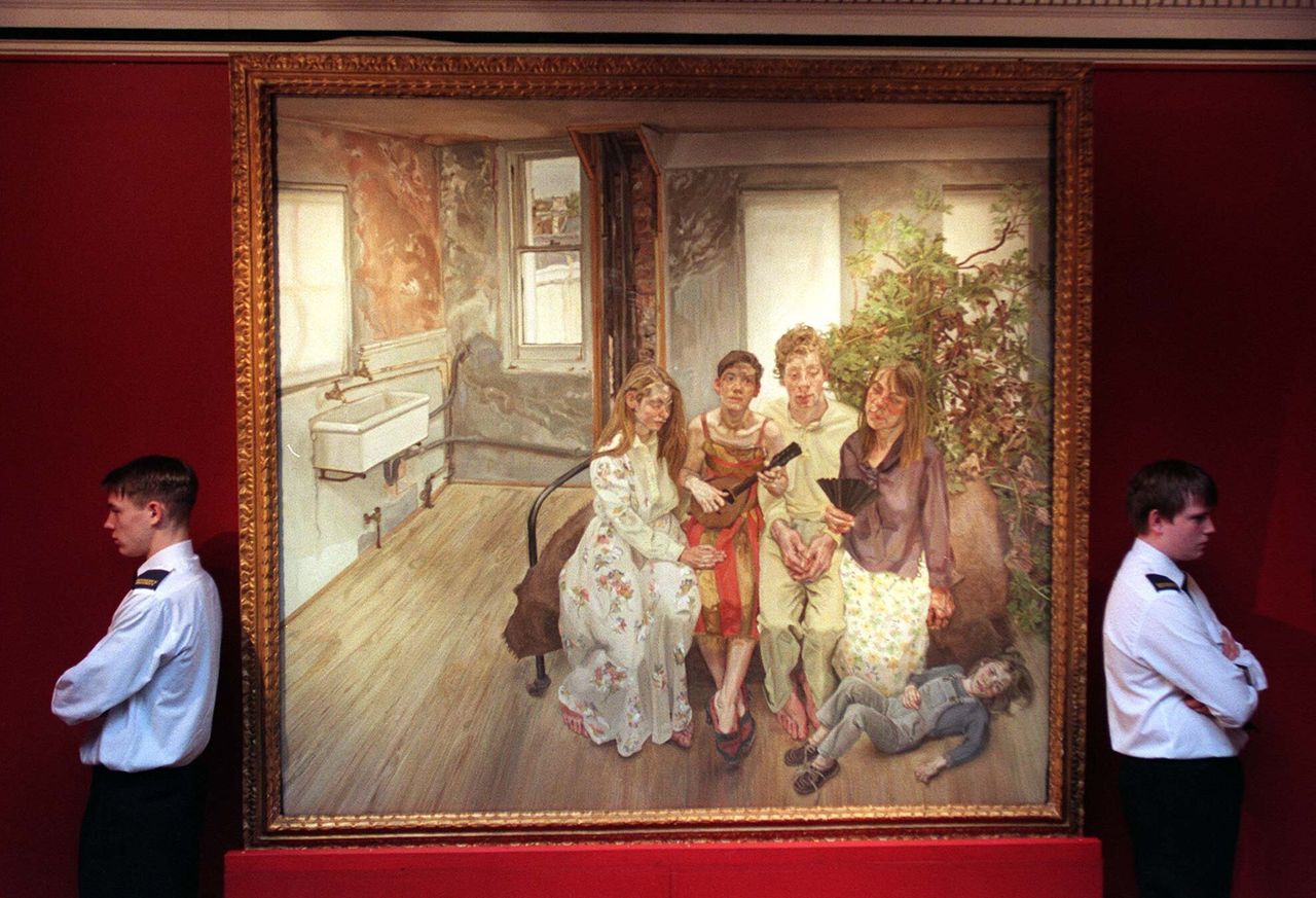 "Large Interior, W11 (After Watteau)", του μεγαλύτερου εν ζωή ζωγράφου Λουσιαν Φρόυντ, Sotheby's, Λονδίνο 